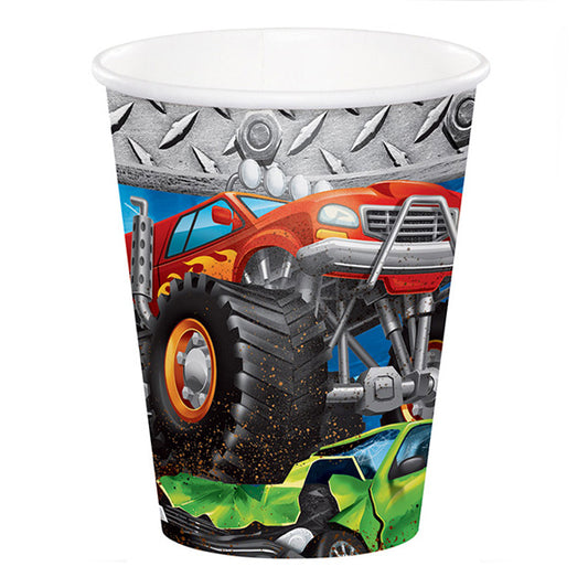 Monster Truck Rally Cups, 9 ounce, 8 count