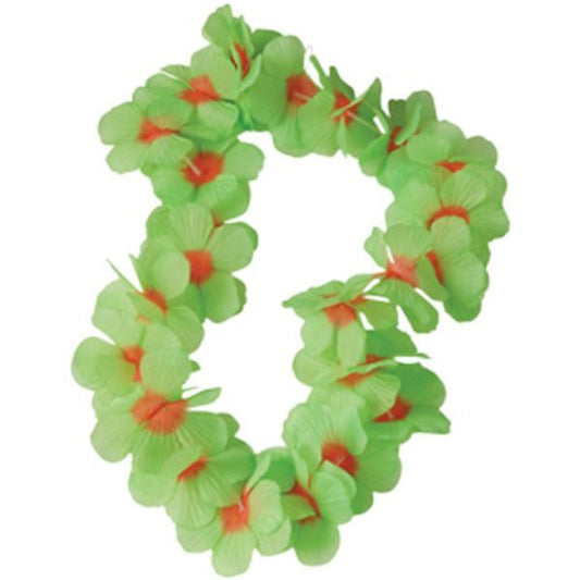 Leis Green and Pink Large Petal 36 inch, 12 count