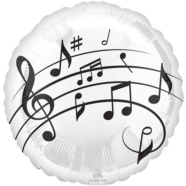 Music Notes Foil Balloon, 18 inch, each