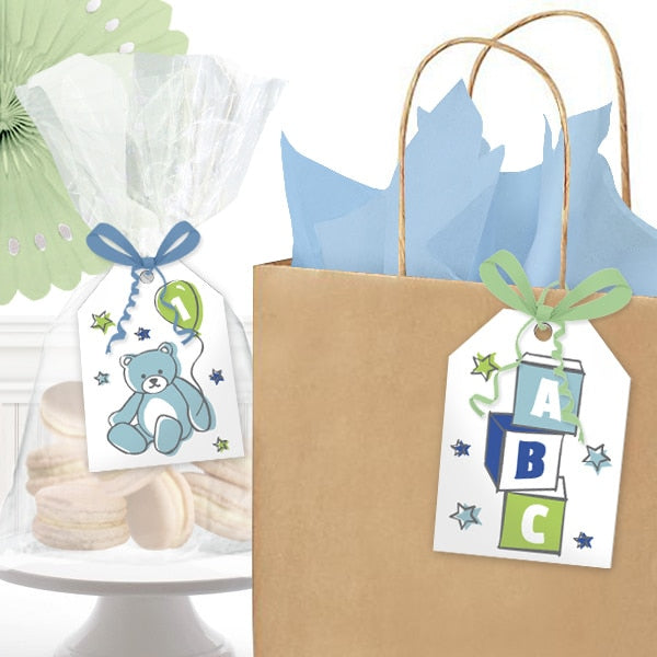 Birthday Direct's Doodle 1st Birthday Blue Favor Tags