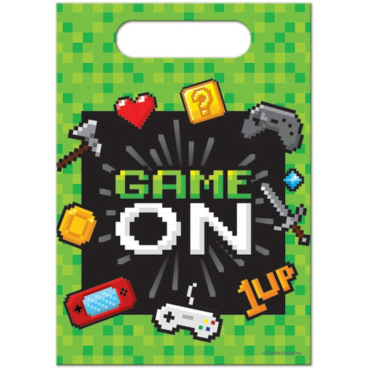 Gaming Party Treat Bags, 6.5 x 9 inch, 8 count