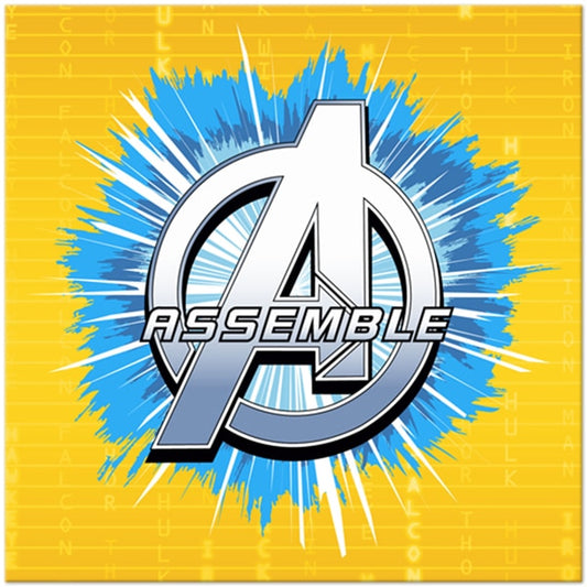 Marvel Avengers Assemble Beverage Napkins, 5 inch fold, set of 16