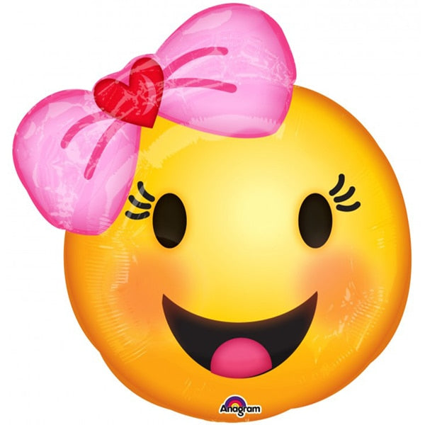 Emoji Party Bow Shape Foil Balloon, 18 inch, each