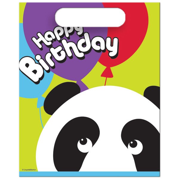 Birthday Panda Treat Bags, 9 x 7.25 inch, 8 count