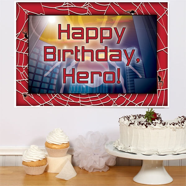 Spider Web City Birthday Sign, 8.5x11 Printable PDF Digital Download by Birthday Direct