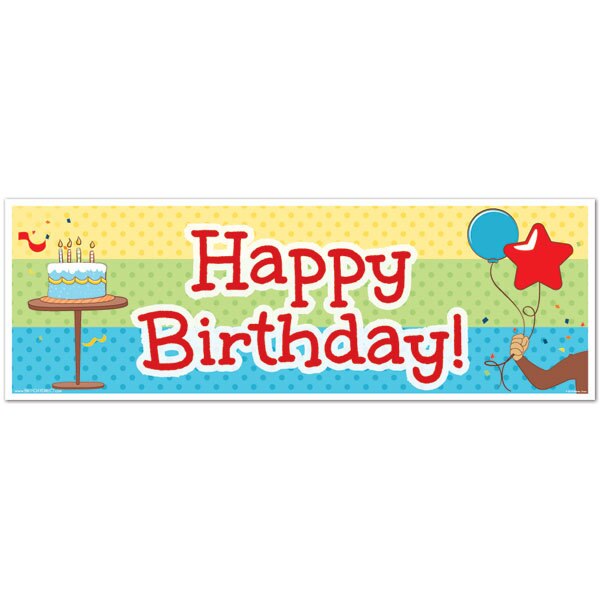 Playful Monkey Birthday Tiny Banner, 8.5x11 Printable PDF Digital Download by Birthday Direct