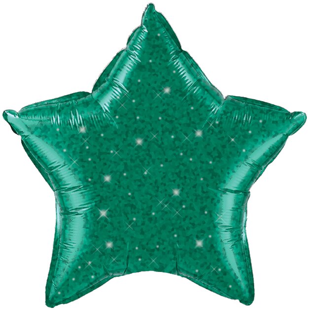 Green Star Crystalgraphic Foil Balloon, 18 inch, each