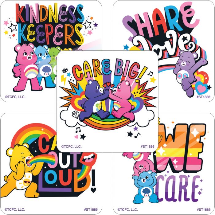 Care Bears Kindness Keepers Stickers, 2.5 inch, 30 count