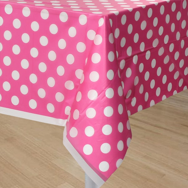 Hot Pink with White Dot Table Cover, 54 x 108 inch