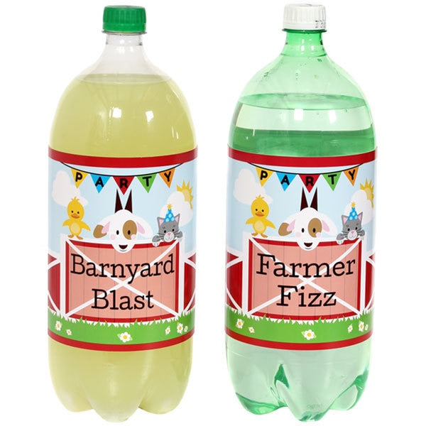 Birthday Direct's Farm Barnyard Party Large Bottle Labels