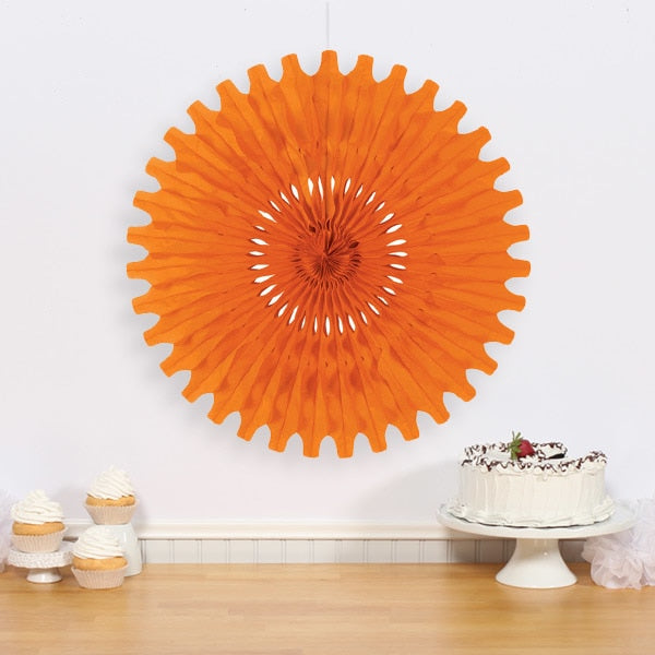 Tissue Fan Boho Art Style Orange, 25 inch, each