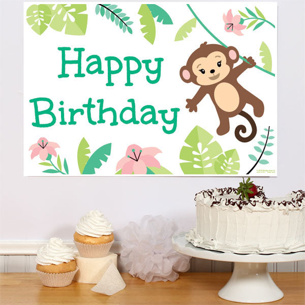 Little Monkey Birthday Sign, 8.5x11 Printable PDF Digital Download by Birthday Direct