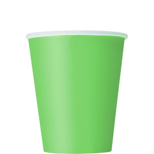 Lime Green Cups, 9 oz, 8 ct