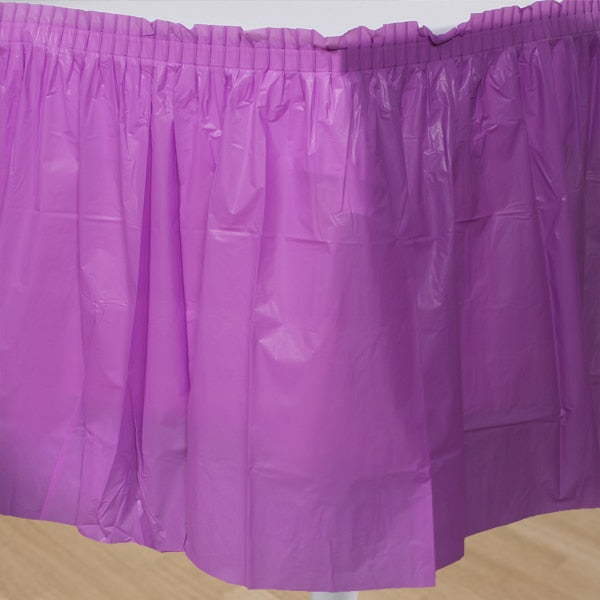 Pretty Purple Table Skirt, Plastic, 14 ft x 29 in
