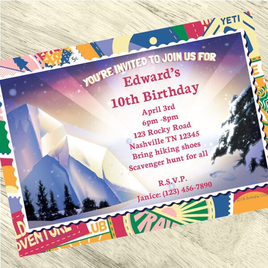 Birthday Direct's Mountain Bigfoot Party Custom Invitations