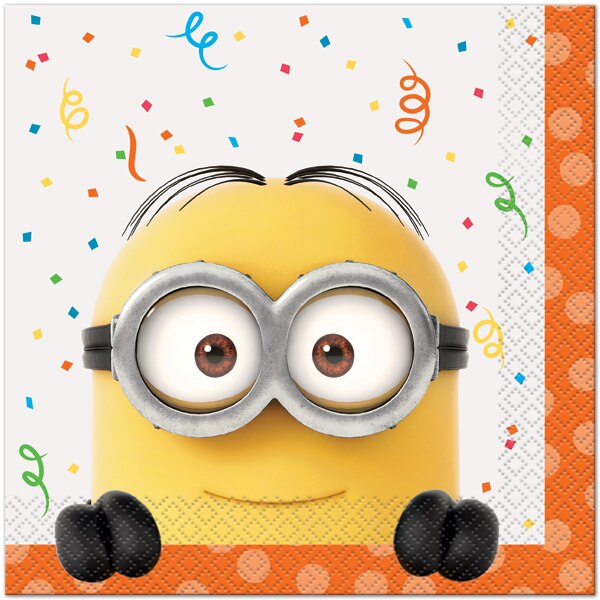Despicable Me Minions Lunch Napkins, 6.5 inch fold, set of 16