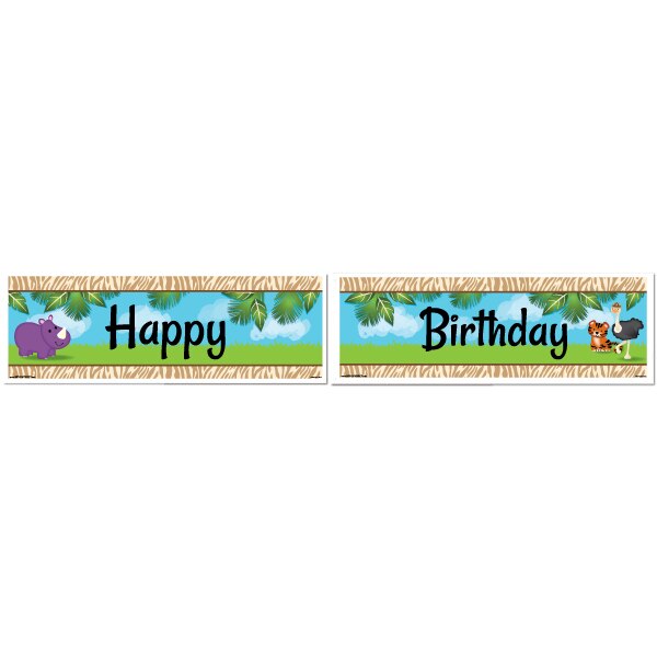 Birthday Direct's Jungle Animals Birthday Two Piece Banners