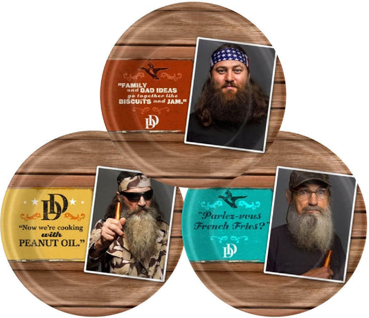Duck Dynasty Dinner Plates, 3 style, assorted, 9 inch, 8 count