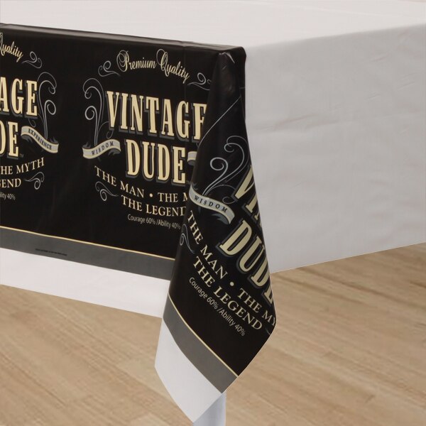 Vintage Dude Table Cover, 54 x 102 inch, each
