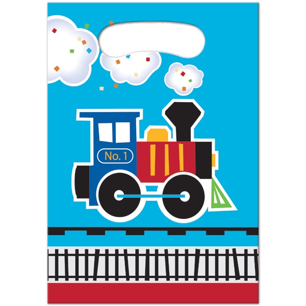 Little Train Party Treat Bags, 6.5 x 9 inch, 8 count