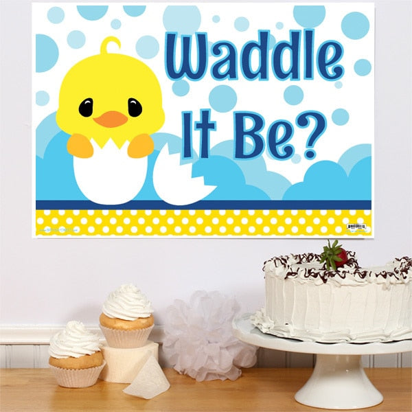 Little Ducky Baby Shower Sign, 8.5x11 Printable PDF Digital Download by Birthday Direct