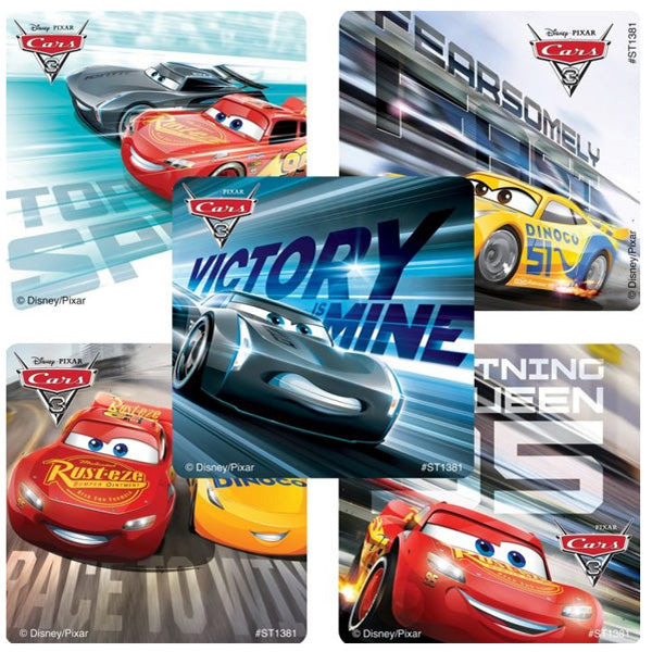 Disney Cars 3 Movie Stickers, 2.5 inch, 30 count