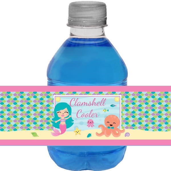 Birthday Direct's Little Mermaid Party Water Bottle Labels