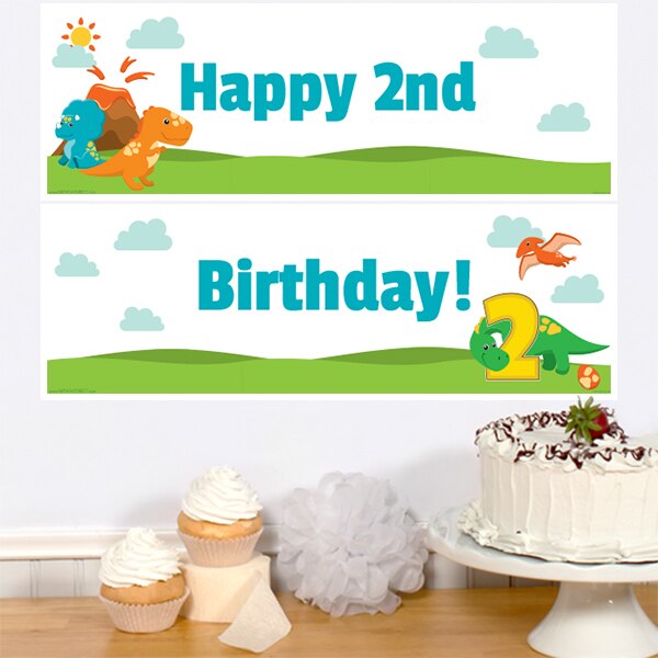 Birthday Direct's Little Dinosaur 2nd Birthday Two Piece Banners