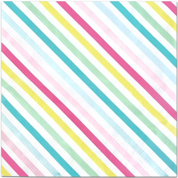 Sugar and Striped Lunch Napkins, 6.5 inch fold, set of 20