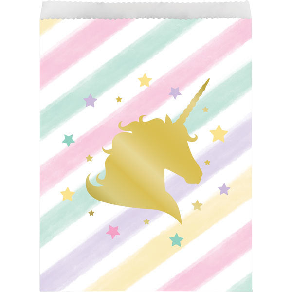 Unicorn Sparkle Paper Treat Bags, 9 x 6 inch, set of 10