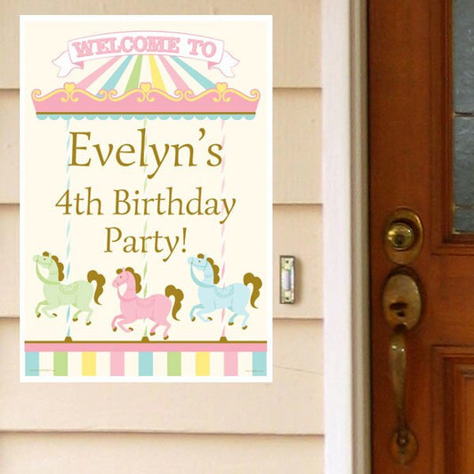 Birthday Direct's Carousel Horse Party Custom Door Greeter