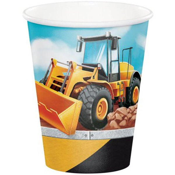 Big Dig Construction Cups, 9 oz, 8 ct