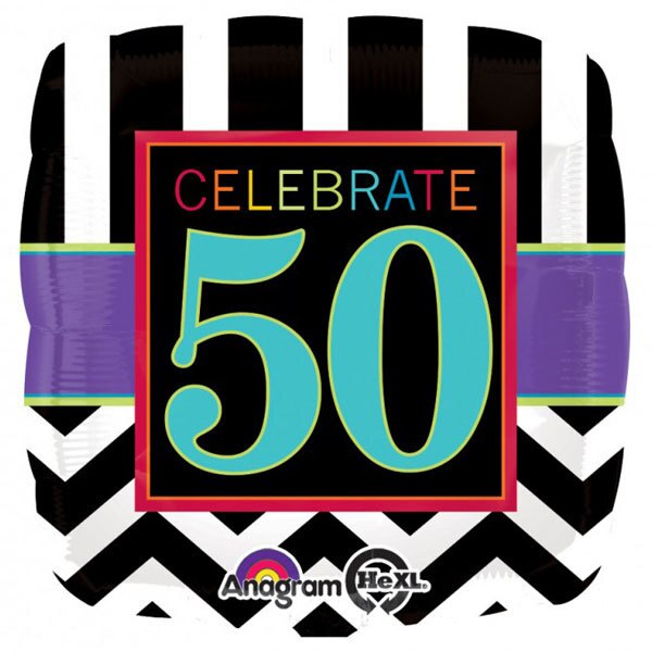 Celebrate 50th Foil Balloon, 18 inch, each