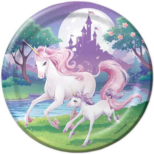 Unicorn Fantasy Birthday Dinner Plates, 9 inch, 8 count