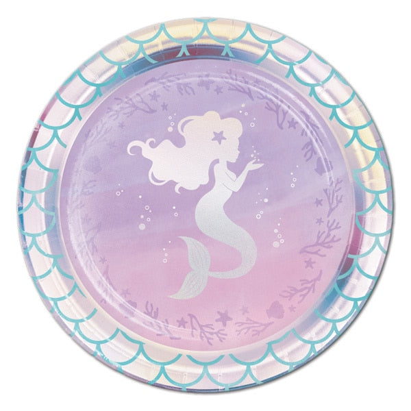 Mermaid Shine Dessert Plates, 7 inch, 8 count