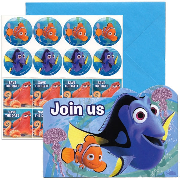 Finding Dory Invitations, Fill In with Envelopes, 6.25 x 4.25 in, 8 ct