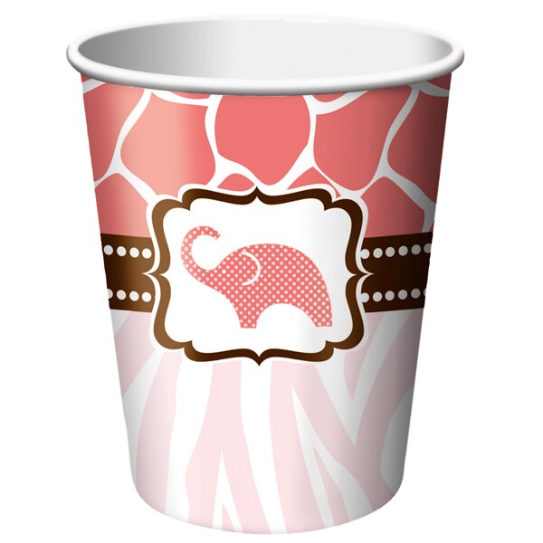 Pink Zoo Cups, 9 oz, 8 ct