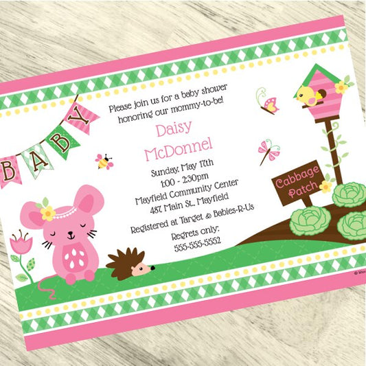 Birthday Direct's Little Garden Baby Shower Custom Invitations