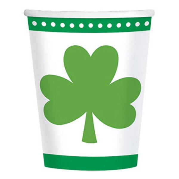 St. Patrick's Day Lucky Shamrocks Cups, 9 ounce, 8 count