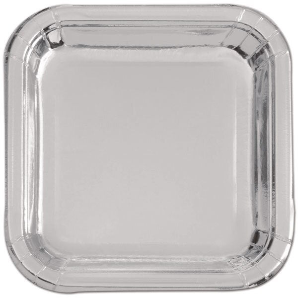 Silver Foil Dinner Plates, 9 inch, 8 count