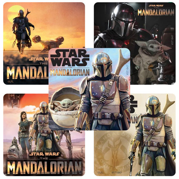 Star Wars Mandalorian Stickers, 2.5 inch, 30 count
