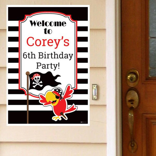 Birthday Direct's Parrot Pirate Party Custom Door Greeter