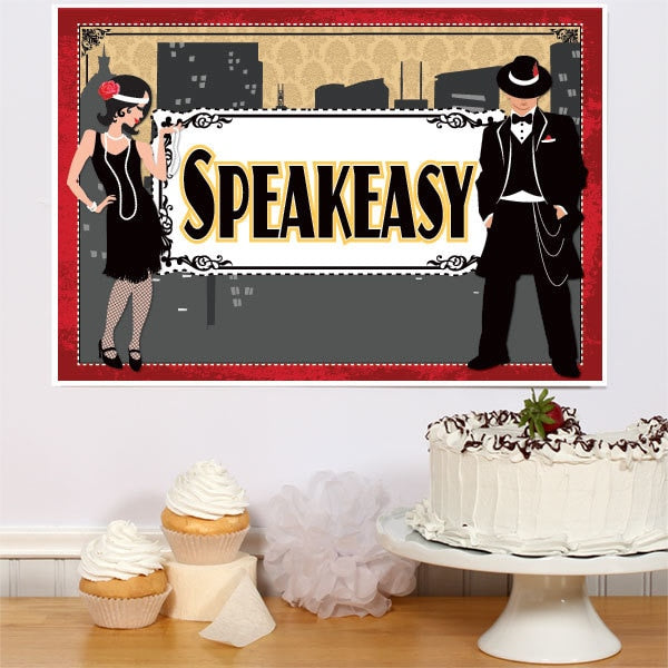 Roaring 1920s Speakeasy Party Sign, 8.5x11 Printable PDF Digital Download by Birthday Direct