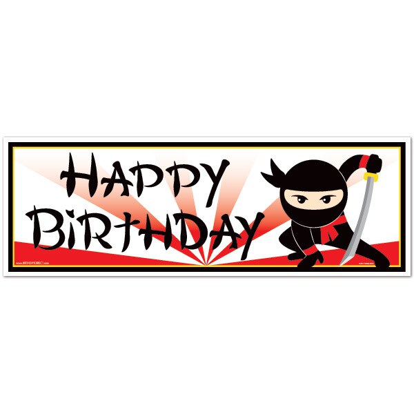 Little Ninja Birthday Tiny Banner, 8.5x11 Printable PDF Digital Download by Birthday Direct