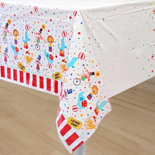 Circus Carnival Party Table Cover, 54 x 84 inch, each