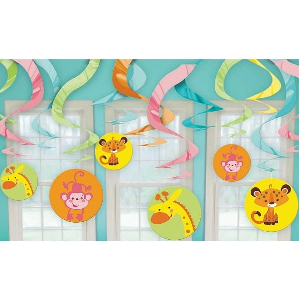 Fisher Price Swirl Decorations, 18 inch, set of 12