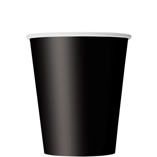 Midnight Black Cups, 9 ounce, 8 count