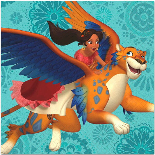 Elena of Avalor Party Lunch Napkins, 6.5 inch fold, set of 16