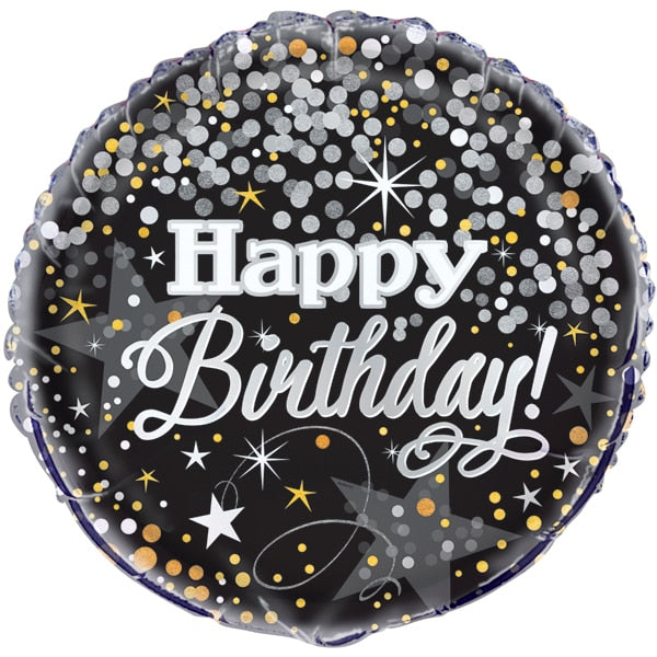 Gold and Silver Celebration Birthday Foil Balloon, 18 inch, each