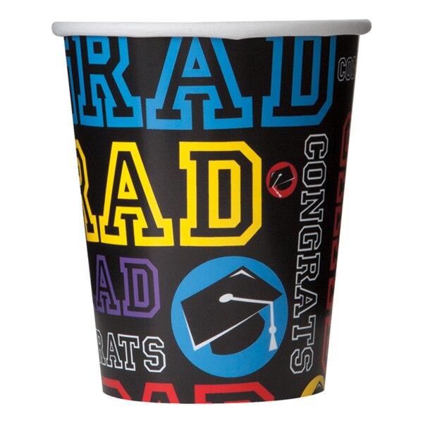 Graduation Party Cups, 9 ounce, 8 count